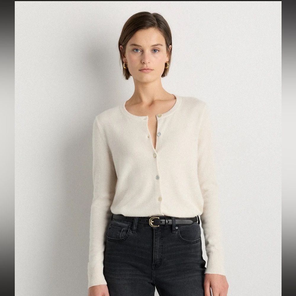 Quince Mongolian Cashmere Cardigan XS NWT IVORY